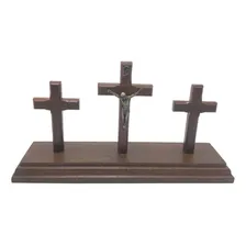 Adorno De Mesa Calvário De Jesus Três Crucifixos Foto mini 2