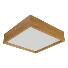 Adrilustres Quadrado 30cm Luminária Plafon Madeira 2 Luzes Sala Quarto Cor Freijó 110V 220V (Bivolt) Foto mini 2