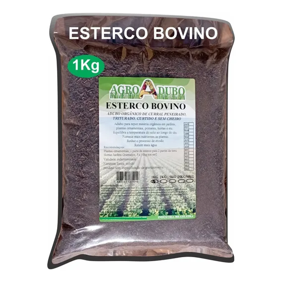 Adubo E Composto Orgânico 1kg Esterco Bovino Leiteiro Foto 1