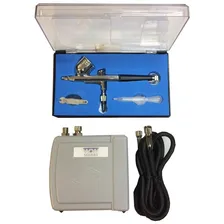 Aerografo Completo Mini Compressor Ar + Aerógrafo 0,3mm Cor Cinza Foto mini  3