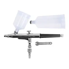 Aerógrafo Dupla Ação Com 2 Copos Bico 0,3mm W050f Para Bronzeamento, Confeitaria, Automotiva, Aeromodelismo, Artesanal WWSoldass Foto mini  2