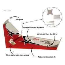 Aeromodelo asa zagi Wing star Horizon Aeromodelos com linkagem 100cm de asa entelada cor vermelho Foto mini  2
