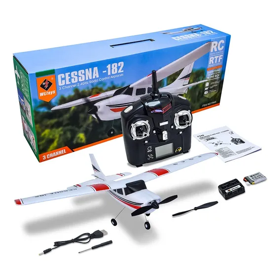 Aeromodelo Cessna 182 Avião Controle Wltoys Rtf Treinador Foto 1