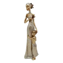 Africana Com Criança Escultura 32cm Foto mini 1