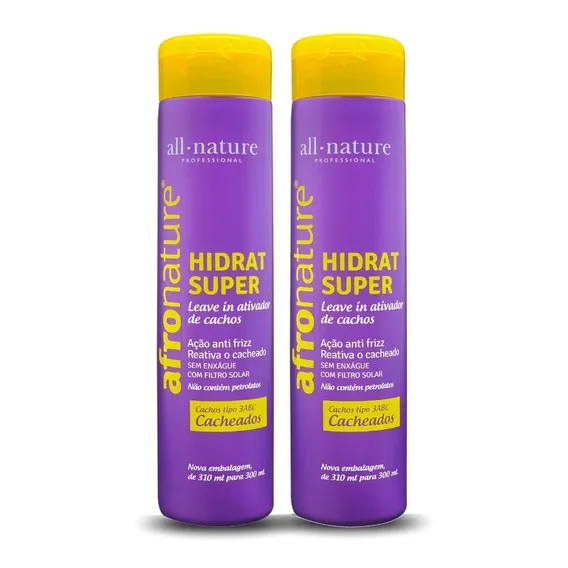 Afro Nature Hidrat Super 2 Unidades Creme Pentear Cacheado Foto 1