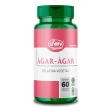 Ágar-ágar Gelatina Vegetal 600mg - 60 Cápsulas - Unilife Sabor Natural Foto mini 1