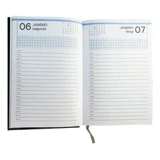 Agenda Executiva Diária Compacta Costurada Capa Dura Anual Capa Azul Foto mini 4