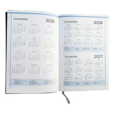 Agenda Executiva Diária Compacta Costurada Capa Dura Anual Capa Azul Foto mini 3