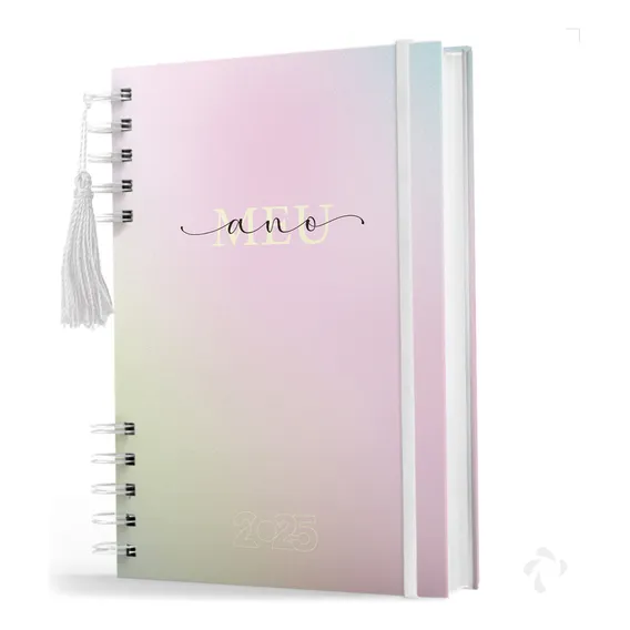 Agenda Organização Pessoal Meu Ano Colors Com Capa Dura Ano 2025 Capa Rosa Foto 1