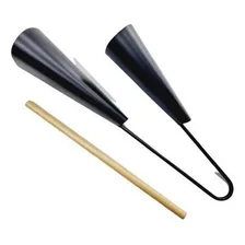 Agogô Duplo Pro Fire Metal Preto 30cm - Som Incrível Foto mini 1