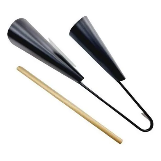 Agogô Duplo Pro Fire Metal Preto 30cm - Som Incrível Foto 1