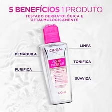 Agua Micelar LOreal Paris Solução de Limpeza 5 em 1 100ml Foto mini 4