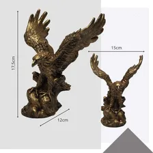 Aguia Dourada Da Sabedoria Estatua Decorativa Resina 17,5cm Cor Dourado Foto mini 3