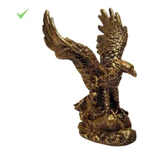 Aguia Dourada Da Sabedoria Estatua Decorativa Resina 17,5cm Cor Dourado Foto mini 1