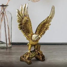 Águia Estátua Decoração Enfeite Águia Resina Rack Estante Mesa Escritório Luxo Foto mini 4