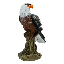Águia No Tronco Estátua 22cm Resina Enfeite Espanta Pombo Foto  mini 1