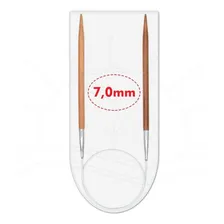 Agulha Circular CĂrculo De TricĂ´ Bambu 60cm Leve Prática Cor 7,0mm Foto mini 1