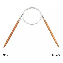 Agulha Circular CĂrculo De TricĂ´ Bambu 60cm Leve Prática Cor 7,0mm Foto mini 2