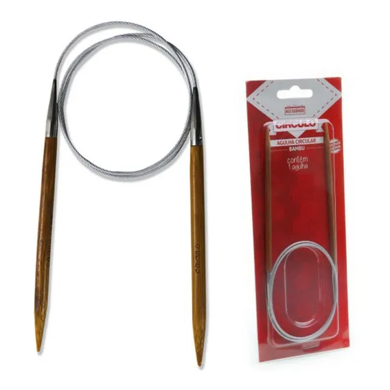 Agulha Circular Tricô Bambu Círculo 60cm - Unidade Foto 1
