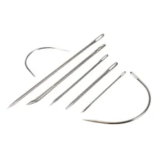 Agulha Costura Manual De Couro 7 Modelos 5 Retas E 2 Curvas Cor Aço inox Foto mini  2
