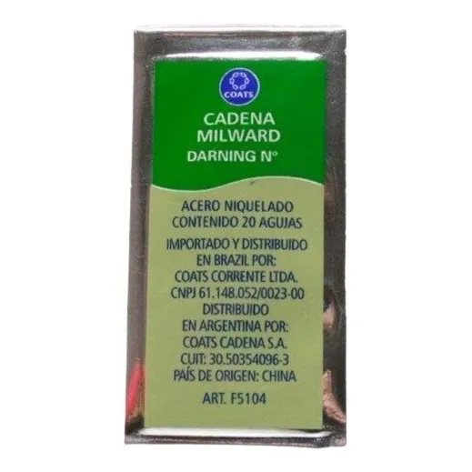 Agulha Costura Mao Corrente Pct C/20 Unid Cor 12 Foto 1