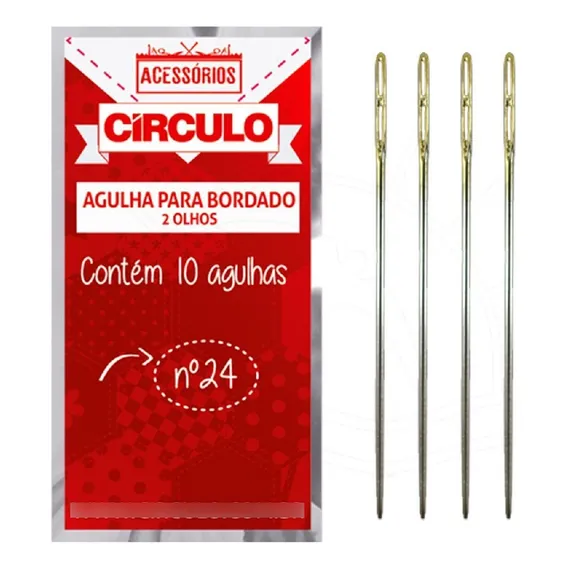 Agulha Para Bordado 2 Olhos Círculo Foto 1