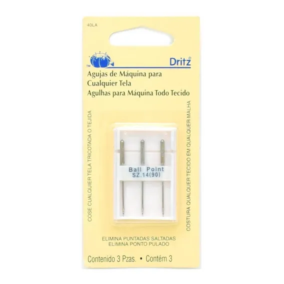Agulhas Para Máquina Com Ponta Bola - N°14 - Dritz Foto 1