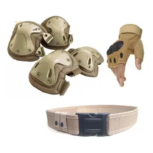 Airsoft Completo Joelheira Cotoveleira Cinto Preto Verde Tan Foto mini 1