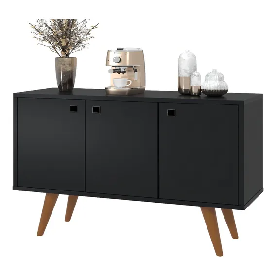 AJB arm谩rio de buffet m贸vel preto Foto 1