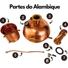 Alambique De Cobre 6 Litros + Term么metro Foto mini 3