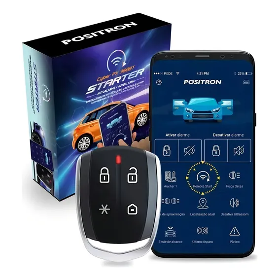 Alarme Automotivo Cyber Px360 Bt STARTER Sensor Presença Positron Foto 1