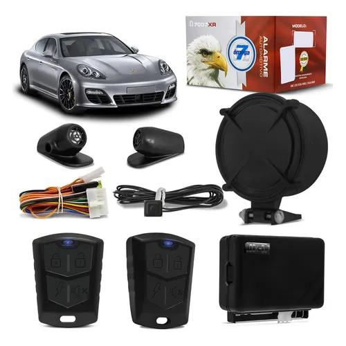 Alarme Automotivo Omega 7007 Xr 2 Controles Ultra Som Sirene Foto 1