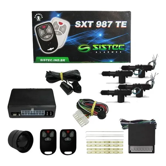 Alarme De Carro Sxt987 Universal Com Bloqueio + Kit Trava 4p Foto 1