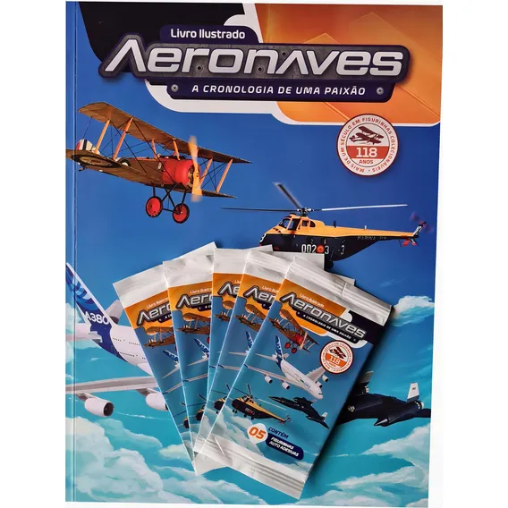 Álbum De Figurinhas Aviação + 100 Figurinhas (20 Pacotes) Foto 1