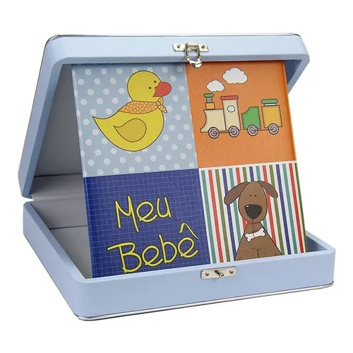 Álbum De Foto Diário Do Bebê 100 Fotos 20x25 Azul - 78483 Foto 1
