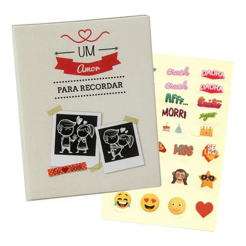 Álbum De Fotos 500 Fotos Namorados 10x15 + Adesivos - 10009 Foto 1