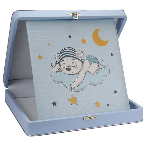 Ălbum De Fotos BebĂȘ Urso 100 Fotos 24x30 Azul - 173809 Foto 1