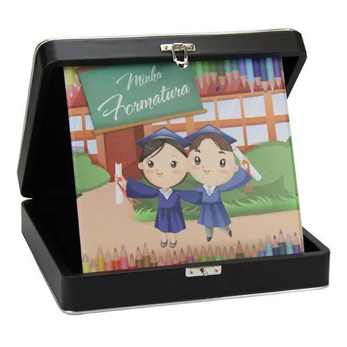 Álbum De Fotos Formatura Infantil Escola Com Estojo 20x25 Foto 1