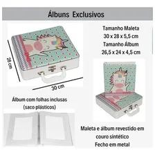 Álbum De Fotos Maleta Com Alça Menina Unicórnio 150 Fotos 15x21 + Diário Foto mini 4