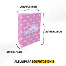 Ălbum P/ 500 Fotos 10x15 Chuva De Amor Nuvem Infantil BebĂȘ Foto mini 4