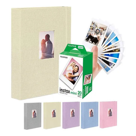 Álbum Para Camera Instax Mini + Filme 20 Fotos Instax Mini Cor Creme Foto 1