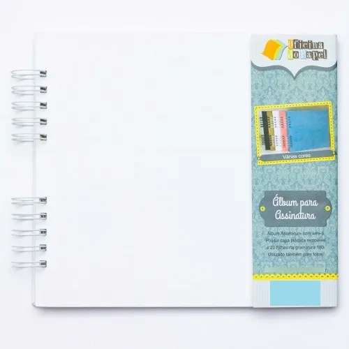 Album Scrapbook Assinatura Capa Dura 24x22cm Branco Liso Foto 1