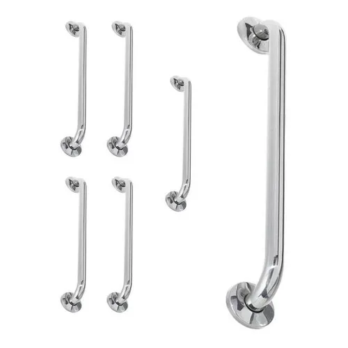 Alça Apoio 40cm Inox Barra Kit 5 Unidades Cadeirante Idoso Foto 1