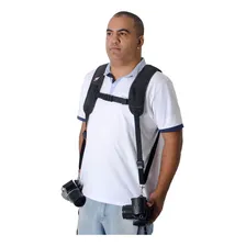 Alça Dupla Cameras Alca Suspensório Preta Double Strap Quick Foto  mini 1
