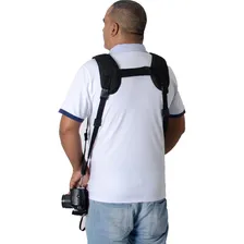 Alça Dupla Cameras Alca Suspensório Preta Double Strap Quick Foto mini  2