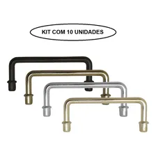 Alça Ou Puxador Encaixe P 10 Un 6x2,5cm Bandeja Artesanato Cor Dourado Foto  mini 1