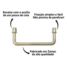 Alça Ou Puxador Encaixe P 10 Un 6x2,5cm Bandeja Artesanato Cor Dourado Foto mini 4