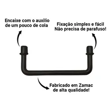 Alça Ou Puxador Encaixe P 10 Un 6x2,5cm Bandeja Artesanato Cor Preto Foto mini 3