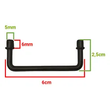 Alça Ou Puxador Encaixe P 10 Un 6x2,5cm Bandeja Artesanato Cor Preto Foto mini 2