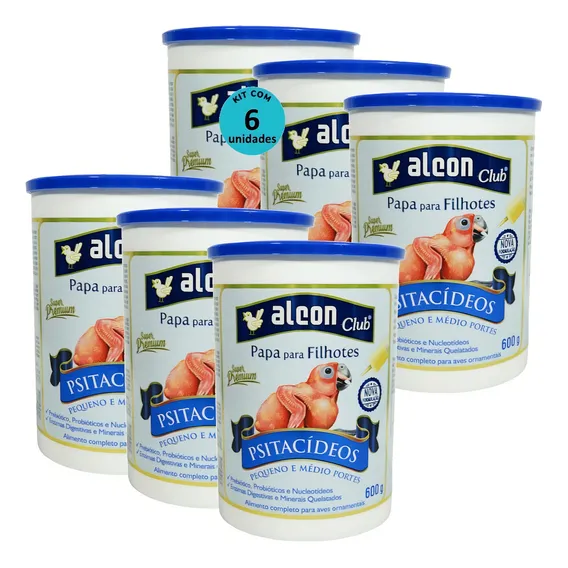 Alcon Club Papa Filhotes Psitacídeos Super Premium 600g Kit Foto 1